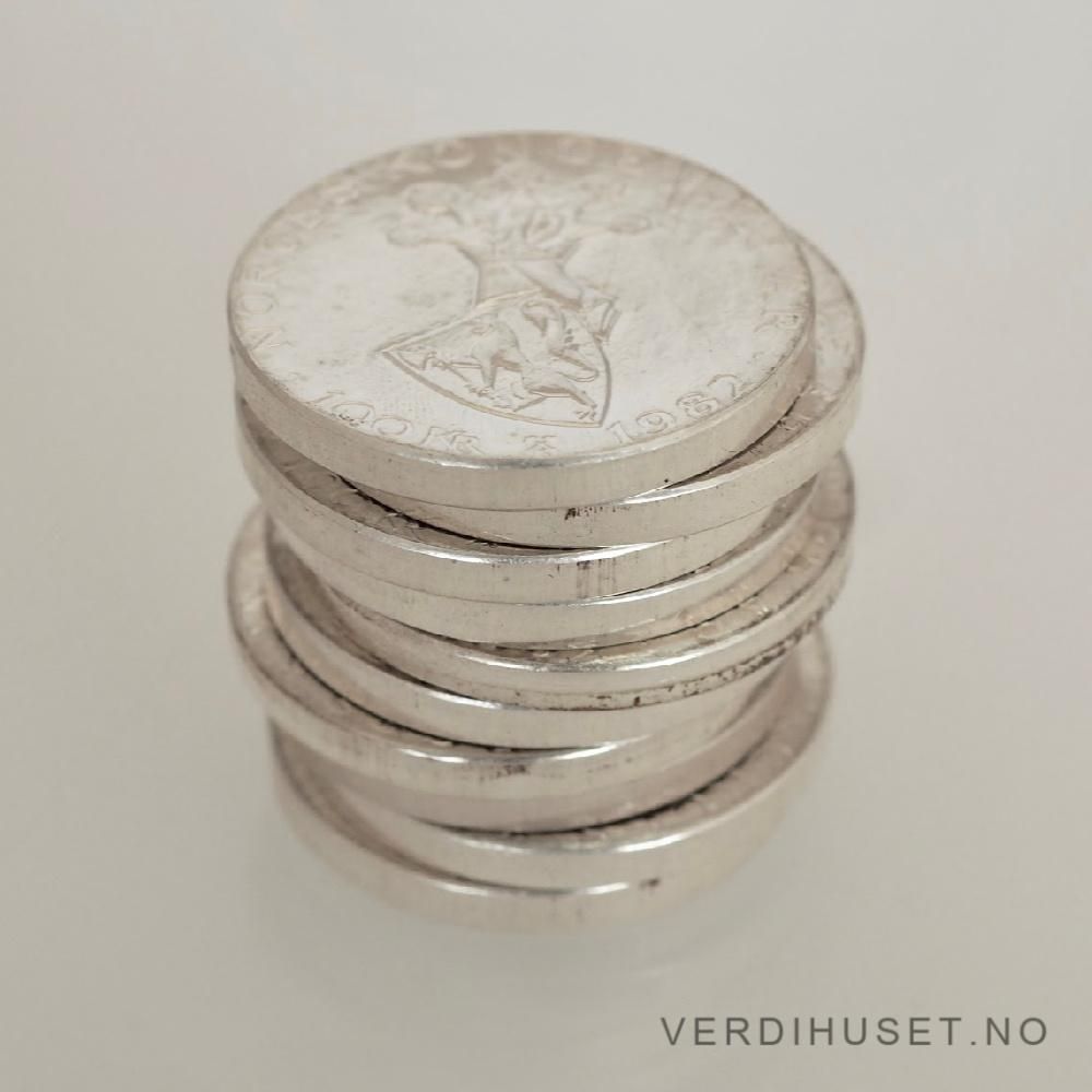 100 Kr 1982 - Sølv invest ca 10 % over spott