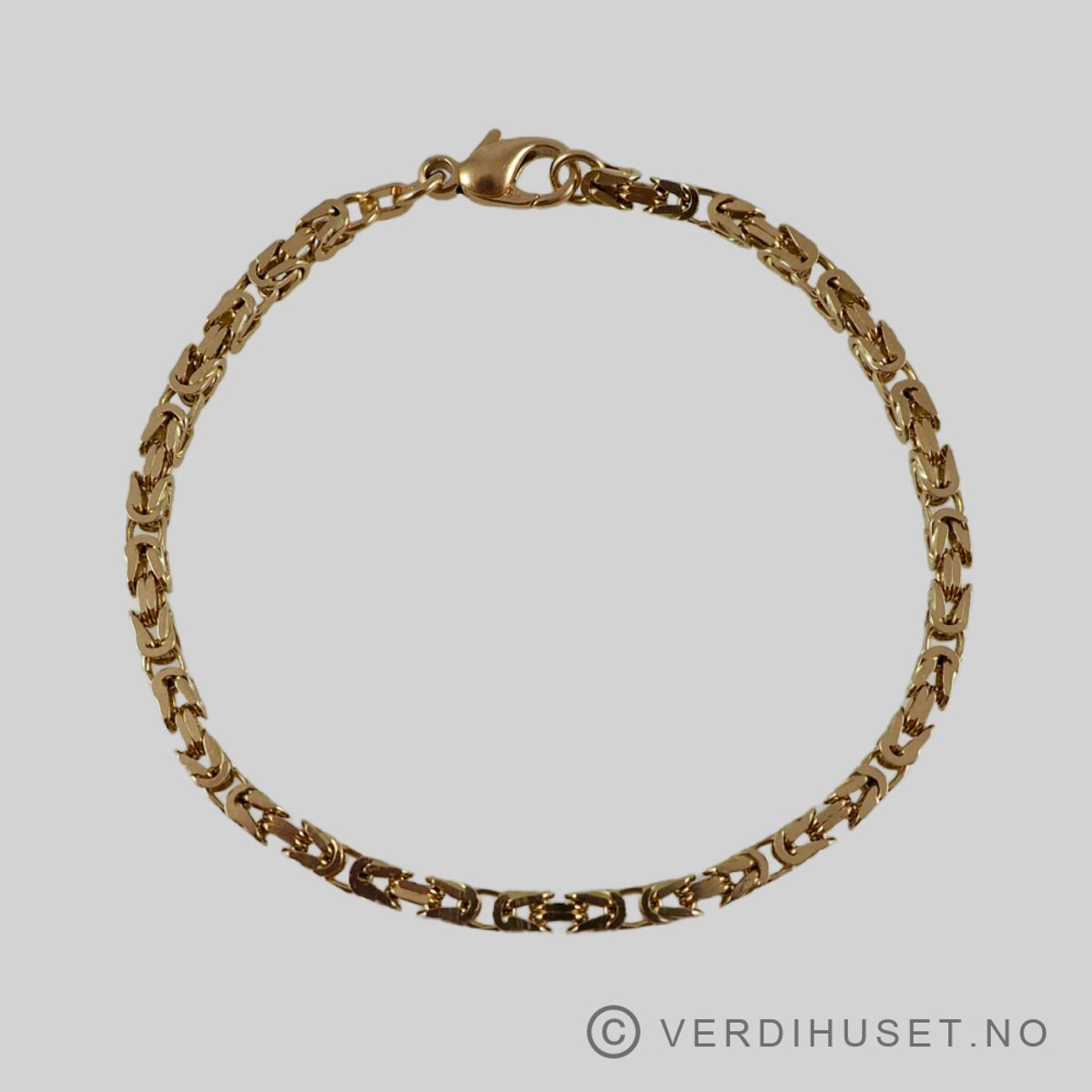 Armbånd i 14 K gull - Kongemønster