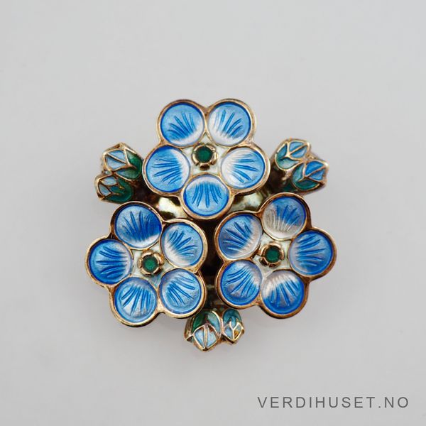 Hovedbilde Brosje i sølv med emalje - D-A