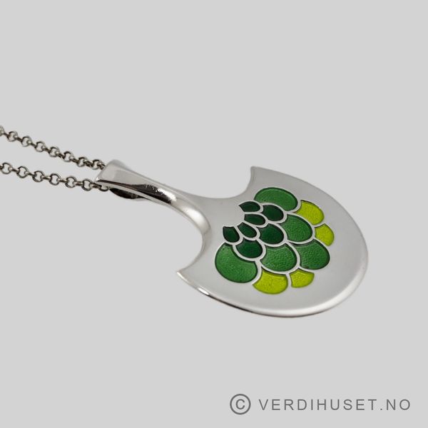 Hovedbilde Anheng i sølv med grønn emalje - Toril Bjorg/D-A