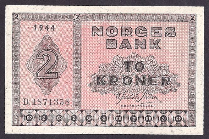 Hovedbilde 2 kr 1944 D Kv 01/1+ (D.1871358)