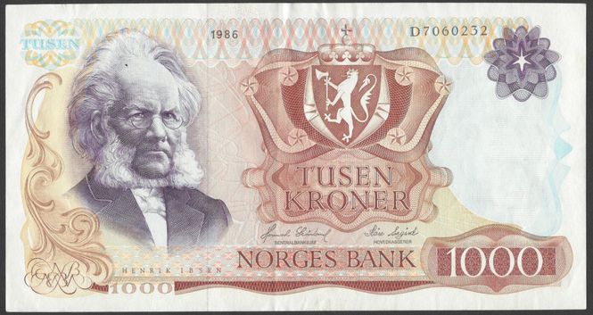 Hovedbilde 1000 kr 1986 D Kv 1+ (D.7060232)