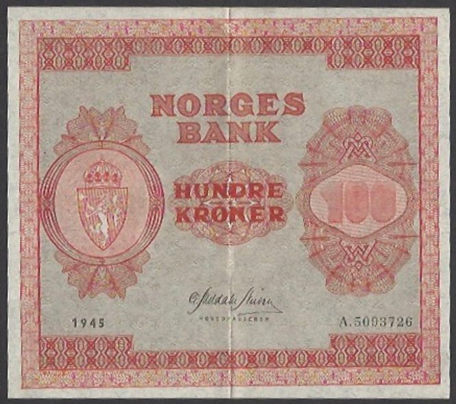 Hovedbilde 100 kr 1945 A Kv 01 (A.5093726)