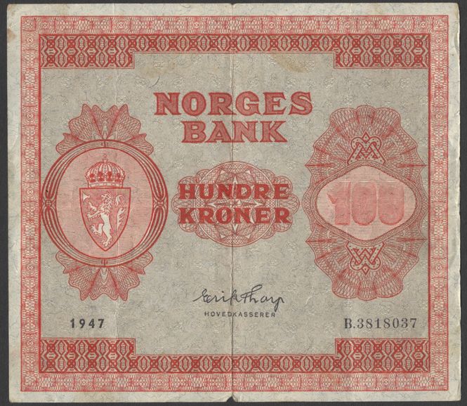 Hovedbilde 100 kr 1947 B Kv 1 (B.3818037)