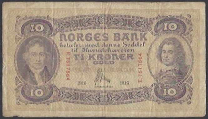 Hovedbilde 10 Kr 1916 E Kv 1- (E.7517564) - S