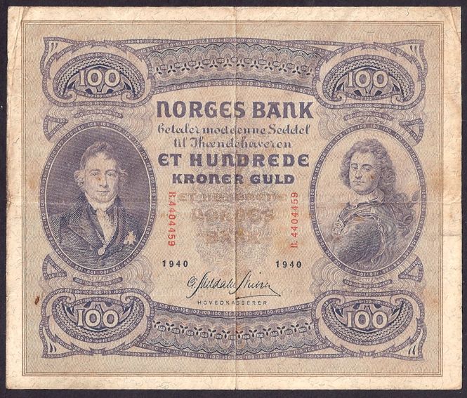 Hovedbilde 100 kr 1940B Kv 1(B. 4404459)