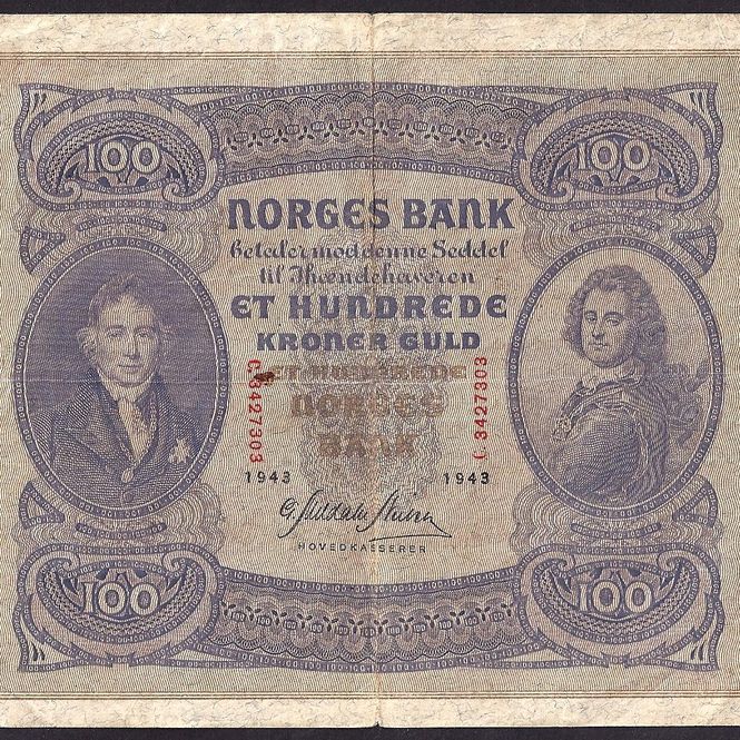 Hovedbilde 100 kr 1943 C kv 1 (C.3427303)