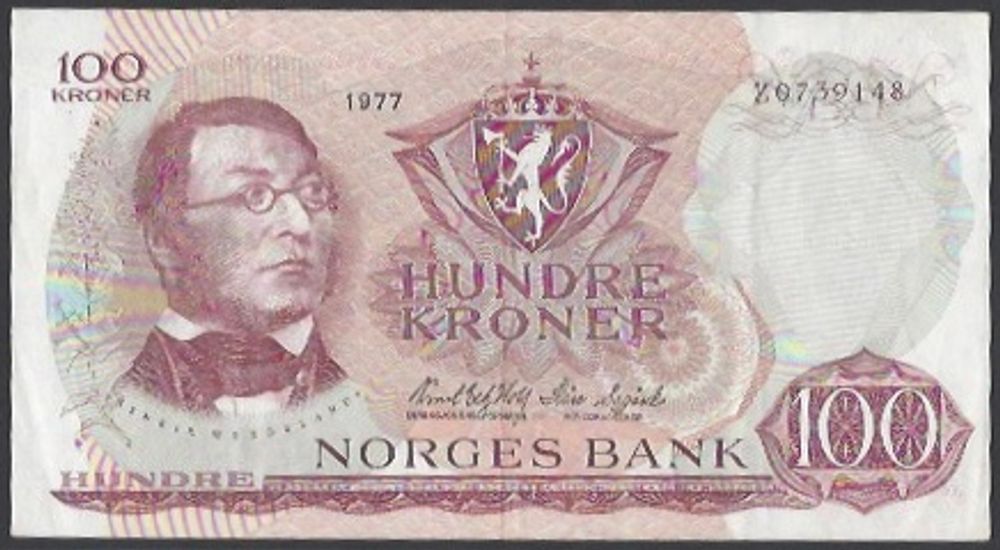 100 kr 1977 Z Kv 1+ (Z.0739148) - Erstatning