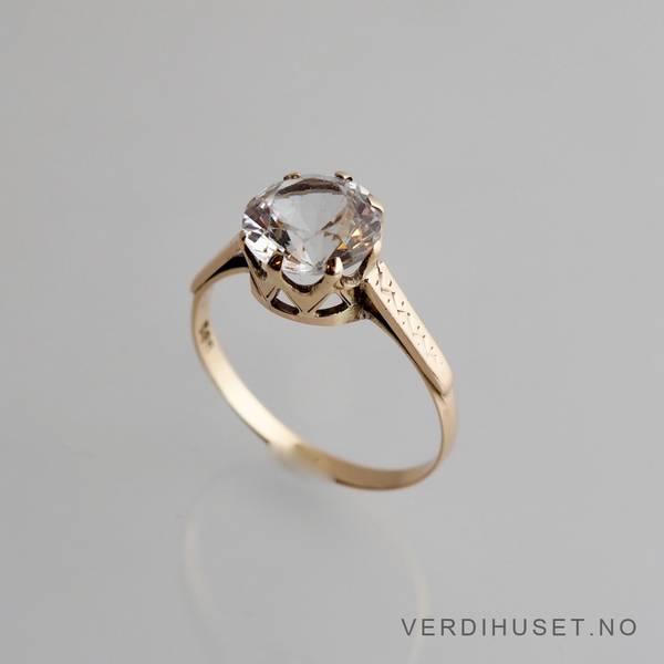 Hovedbilde Ring i 14 K gull med blank sten