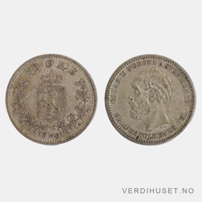 Hovedbilde 50 Øre 1901 Kv 1+