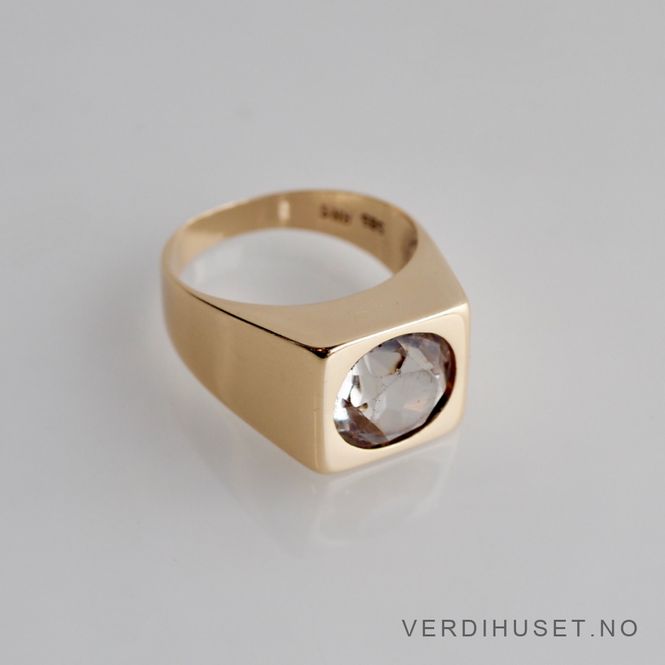 Hovedbilde Ring i 14 K gull med blank sten