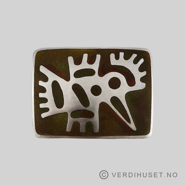 Hovedbilde Brosje i sølv med matt emalje - D-A