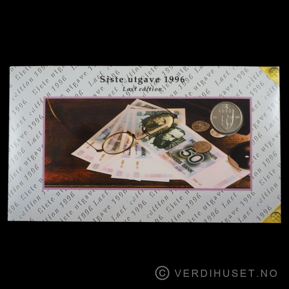 50 Kr 1995 Kv 0 i folder med 50 øre - sort overtykk