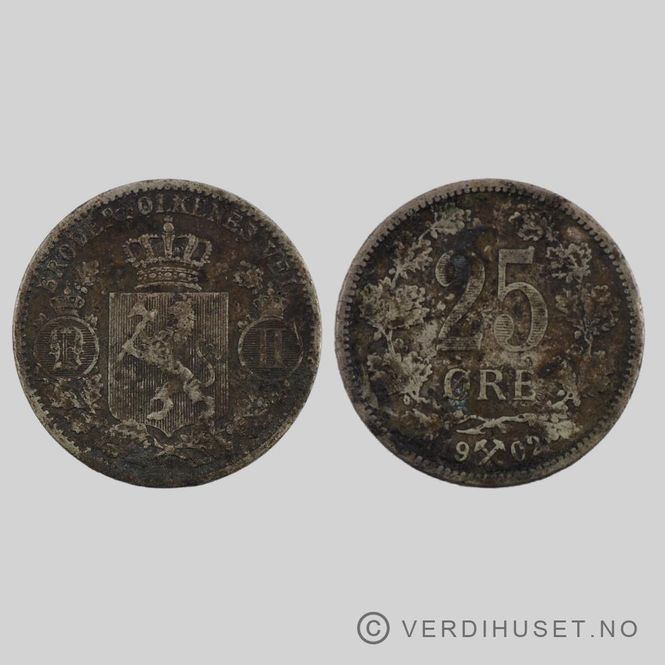 Hovedbilde 25 øre 1902 Kv 1