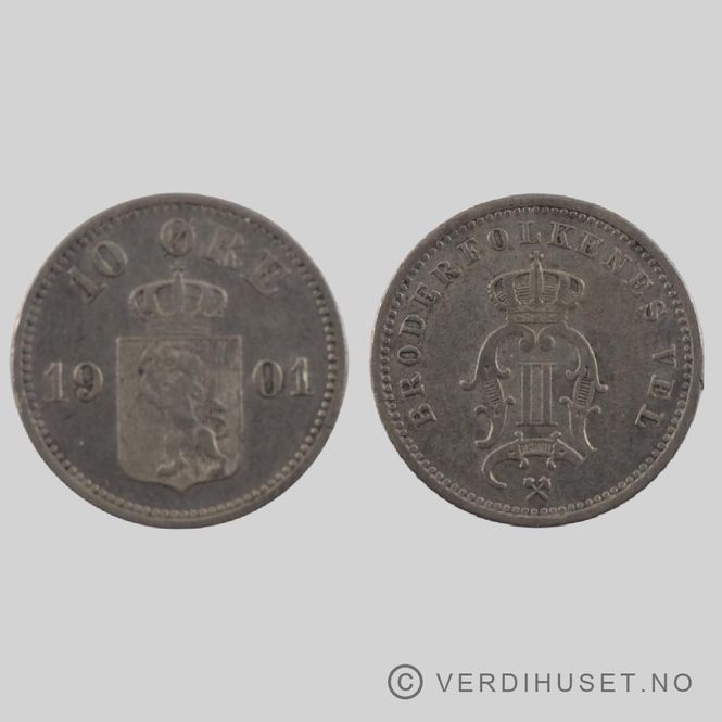 Hovedbilde 10 øre 1901 Kv 1+