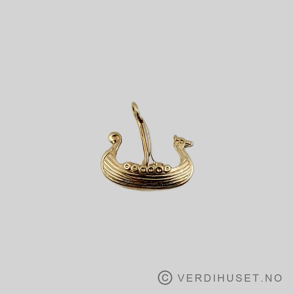 Hovedbilde Charm i 14 K gull - Vikingskip
