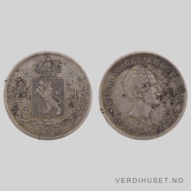Hovedbilde 24 Skilling 1846, Kv 1+