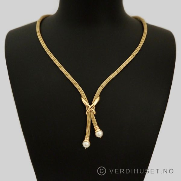Hovedbilde Halssmykke i 18 K gull med perler