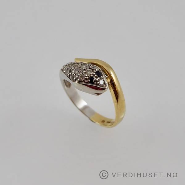 Hovedbilde Ring i 18 K hvitt og gult gull med stener