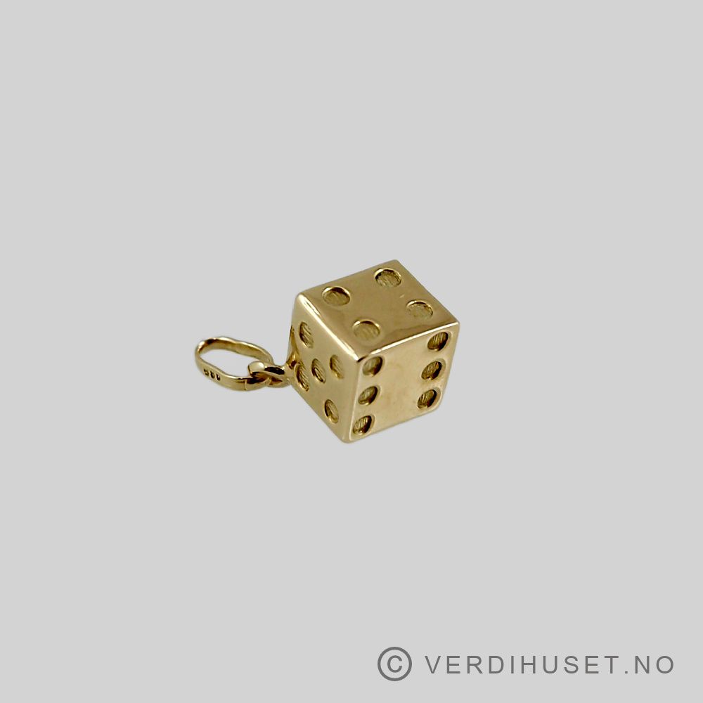 Charm i 14 K gull - Terning