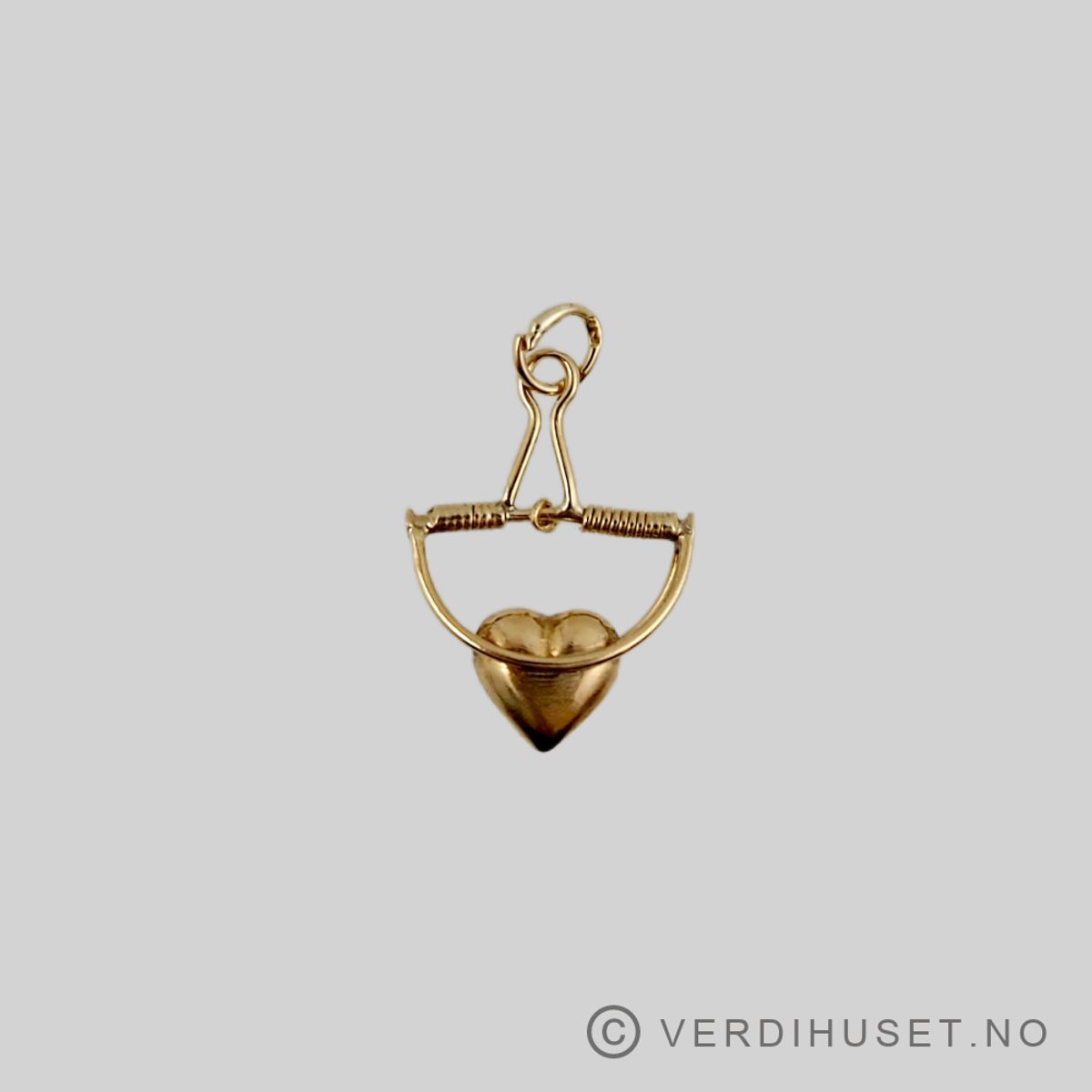 Charm i 14 K gull - Hjerte i klemme