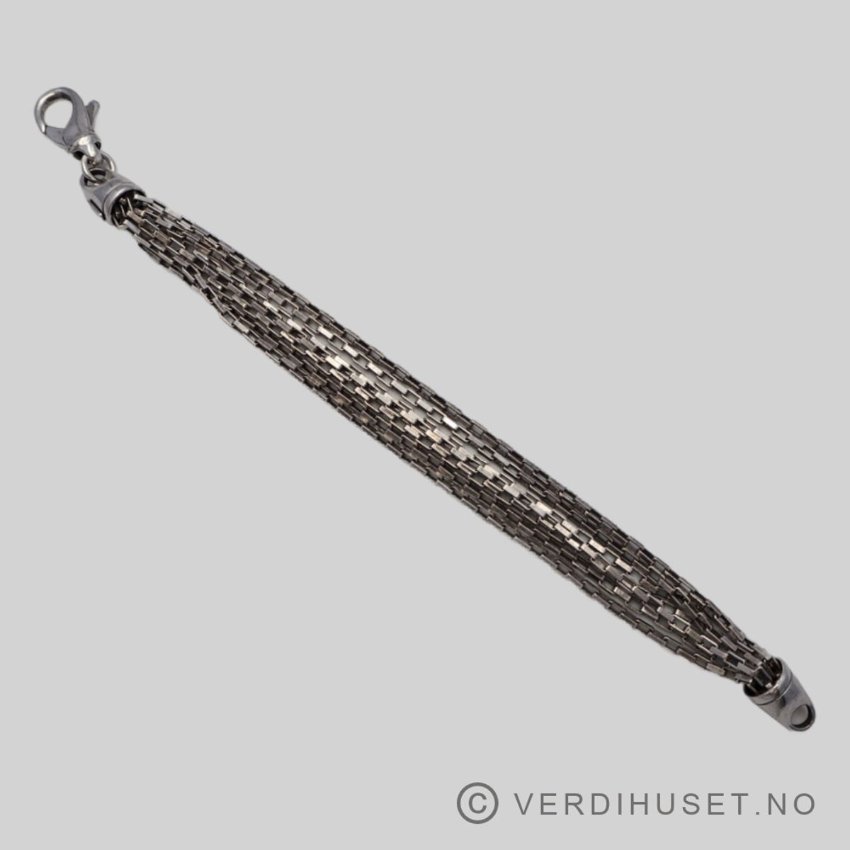 7-raders armbånd i oksidert sølv