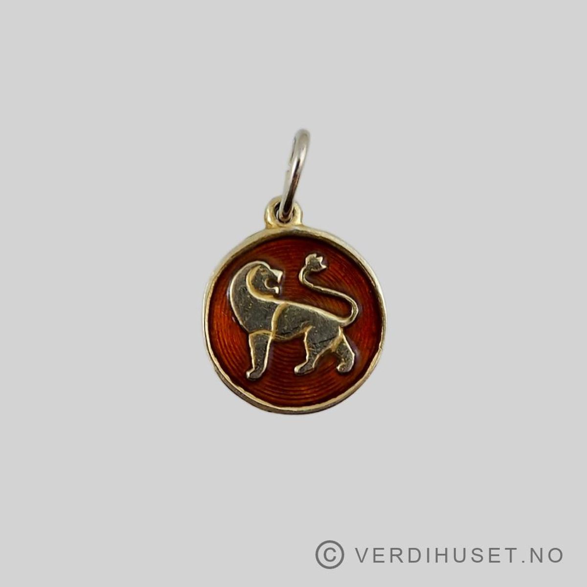 Anheng i forgylt sølv med emalje - Stjernetegn Løven