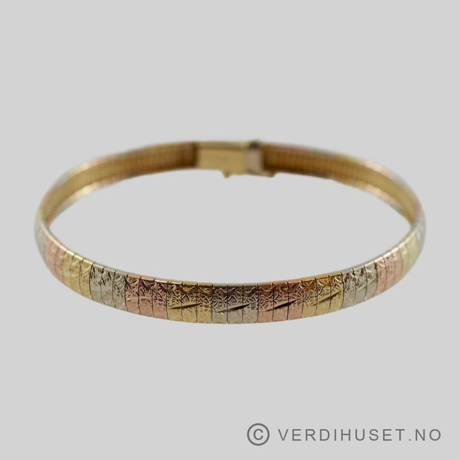Hovedbilde Armbånd i 14 K Hvit, rødt og gult gull