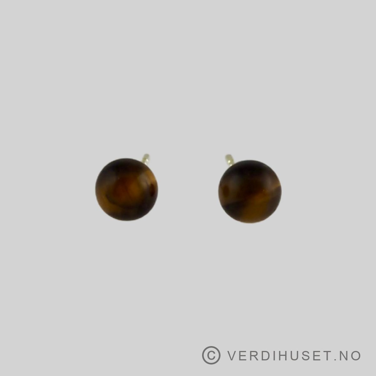 Ørepynt i 14 K gull med tigerøye