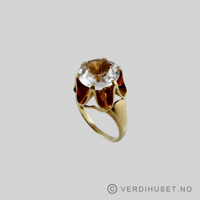 Hovedbilde Ring i 14 K gull med blank sten