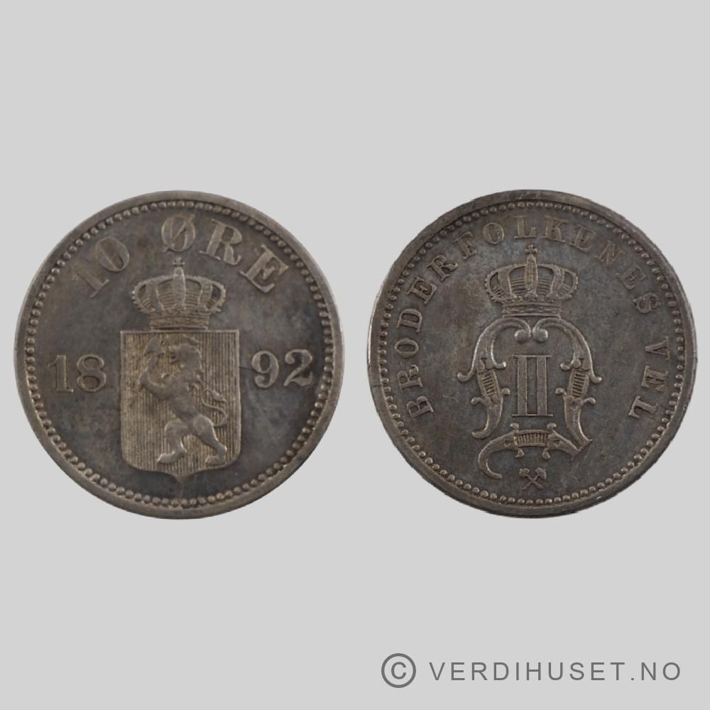 10 Øre 1892 Kv 01