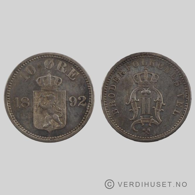 Hovedbilde 10 Øre 1892 Kv 01