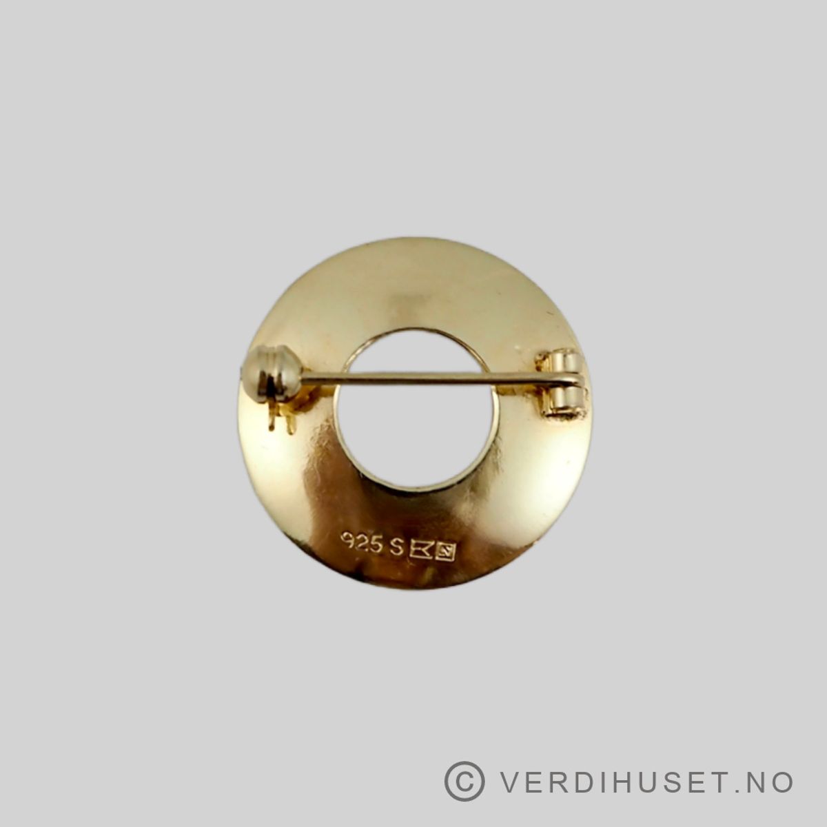 Brosje i forgylt sølv med blå emalje - Einar Modahl