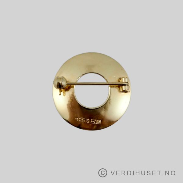 Hovedbilde Brosje i forgylt sølv med blå emalje - Einar ...