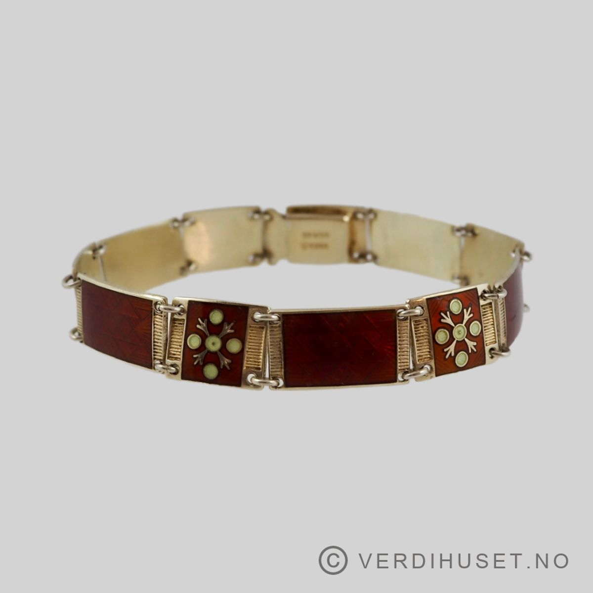 Armbånd i forgylt sølv med emalje - Bernard Meldahl