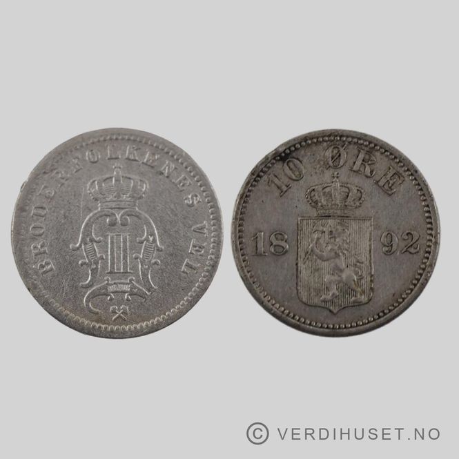 Hovedbilde 10 Øre 1892 Kv 01