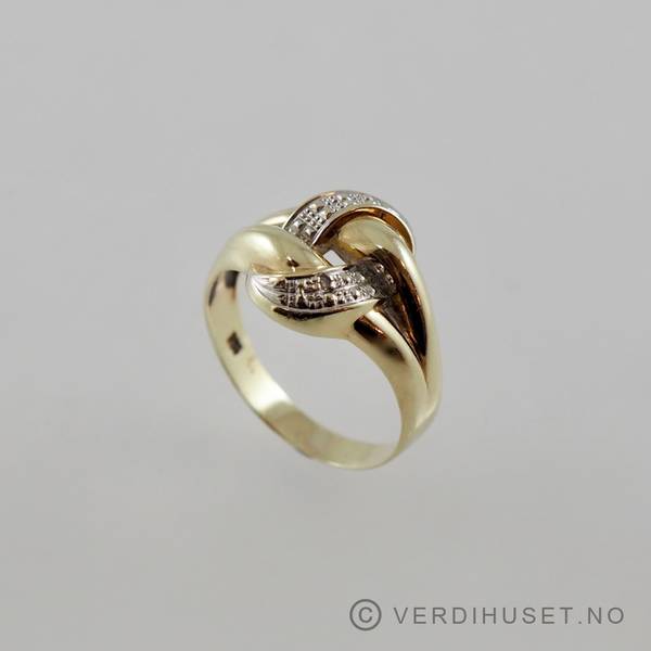 Hovedbilde Ring i 14 K gull med blank sten