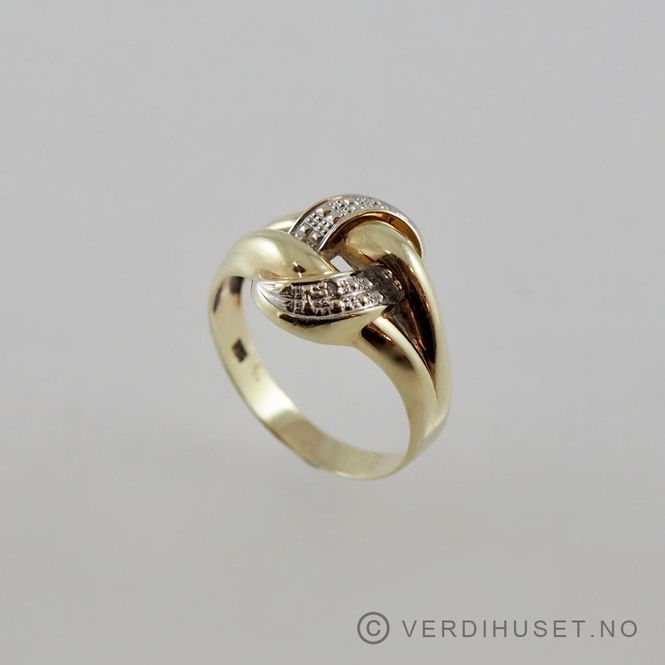Hovedbilde Ring i 14 K gull med blank sten