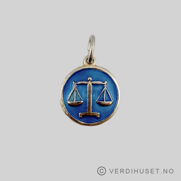 Hovedbilde Anheng i forgylt sølv med emalje, Stjernetegn ...