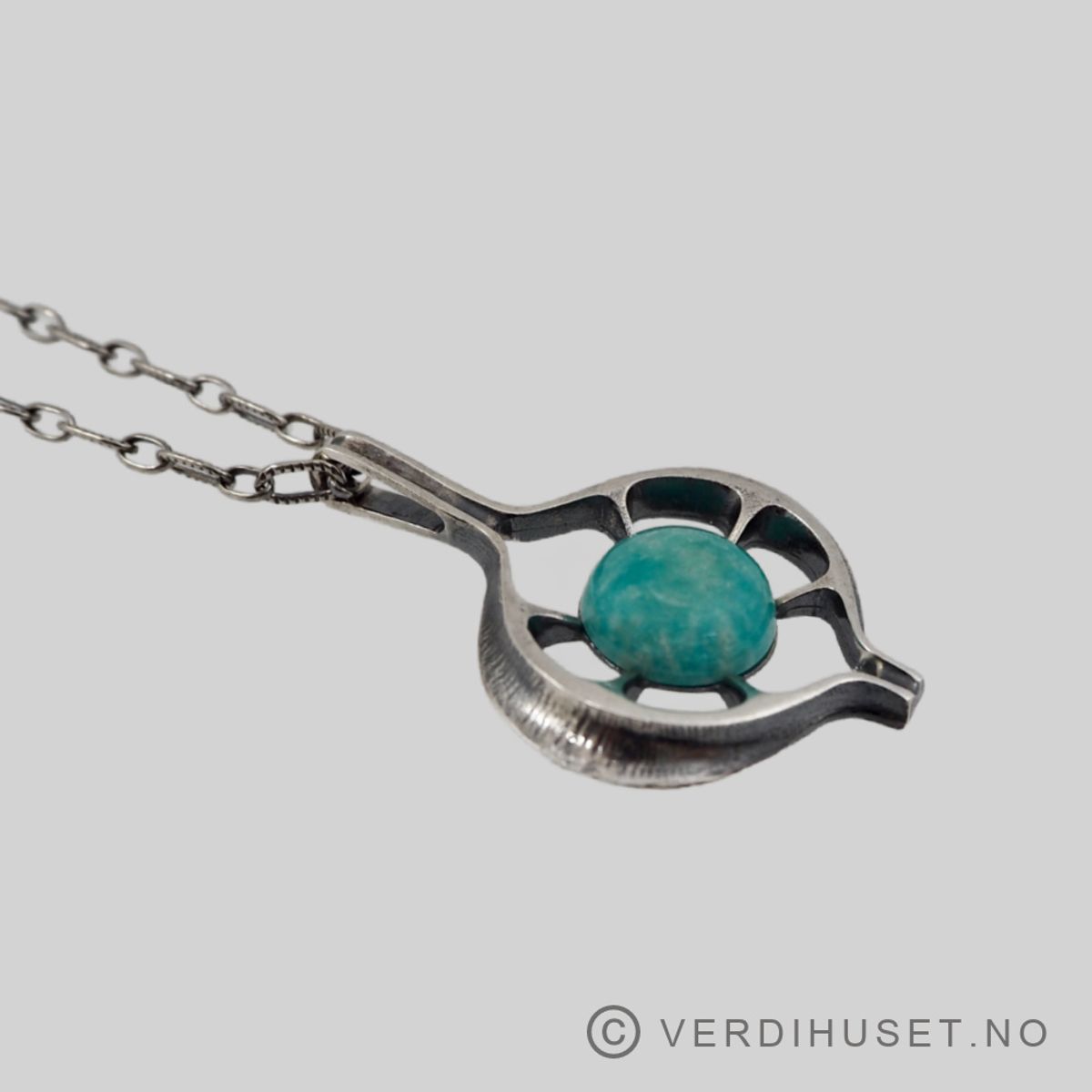 Anheng i sølv med grønn sten - Thune