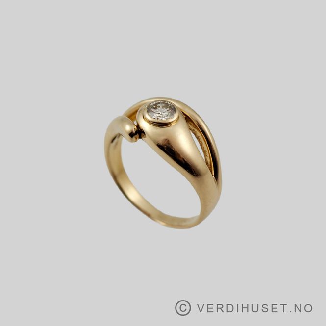 Hovedbilde Ring i 18 K gull med blank sten