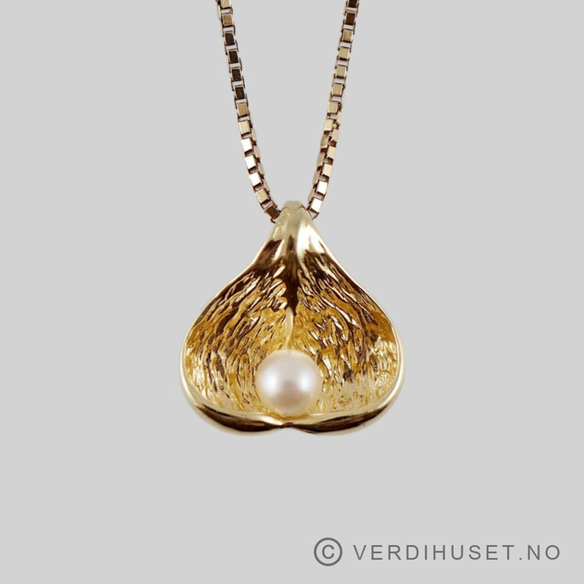 Anheng i 14 K gull med perle
