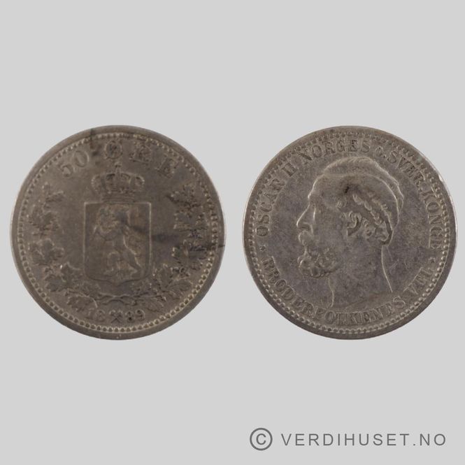 Hovedbilde 50 Øre 1889 Kv 1