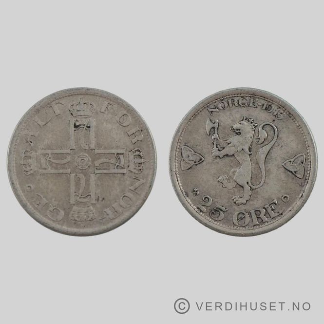 Hovedbilde 25 Øre 1915 Kv 1
