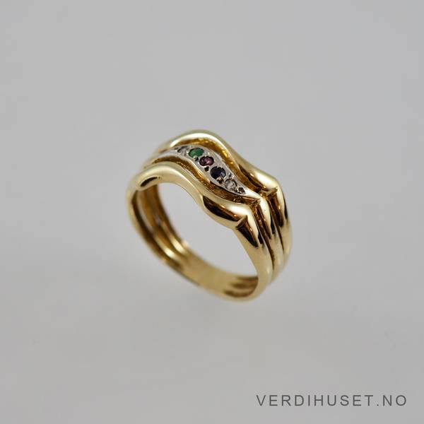 Hovedbilde Ring i 18 K gull med blanke stener