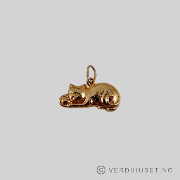 Hovedbilde Charm i 14 K gull - Katt