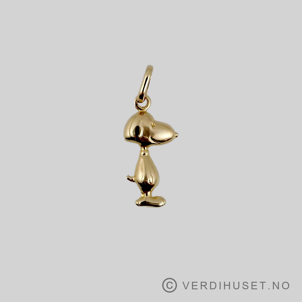 Charm i 14 K gull - Snoopy