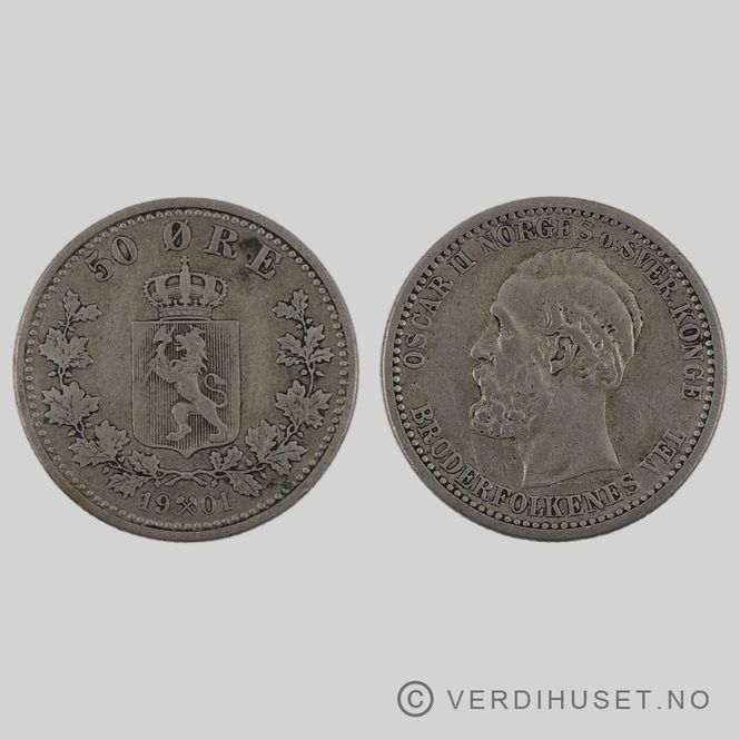 Hovedbilde 50 Øre 1901 Kv g 1