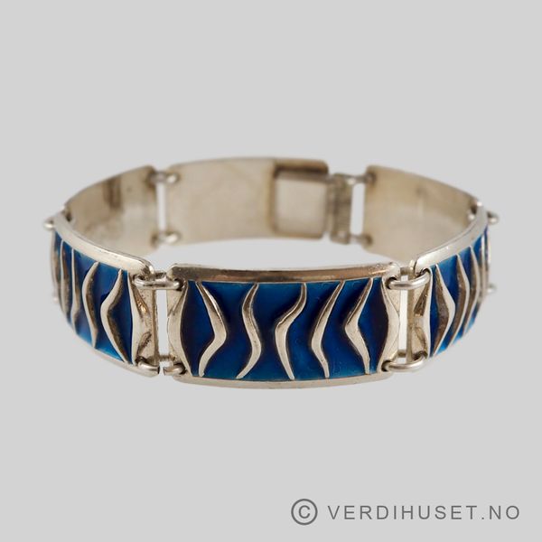 Hovedbilde Armbånd i sølv  med blå emalje - 
